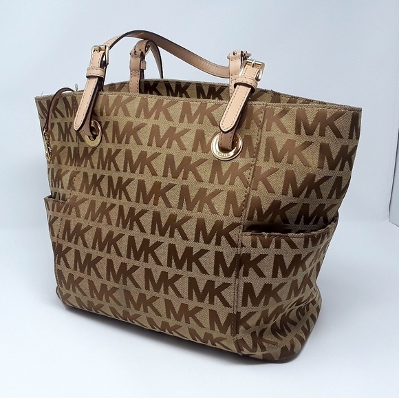 Michael Kors Signature Tote Handbag Khaki - Picture 3 of 8